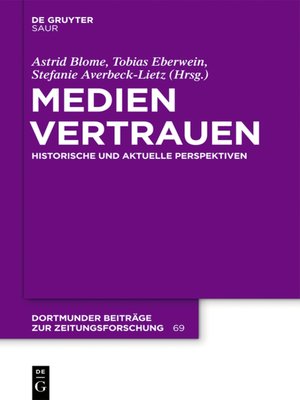 cover image of Medienvertrauen